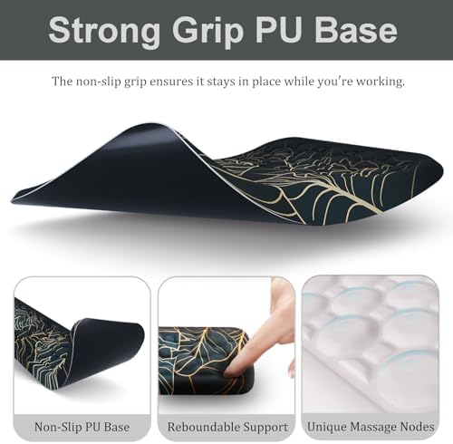 Ospelelf Keyboard Wrist Rest Ergonomic Mouse Pad with Wrist Rest Support Wrist Rest for Computer Keyboard, Green - Image 3