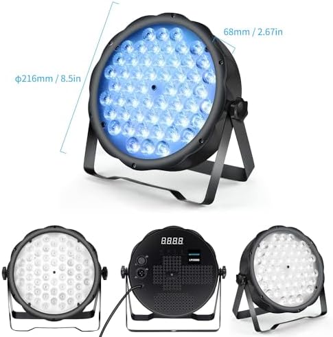 BETOPPER LED Par Lights 54 x 1.5W, RGB Stage Lights DMX DJ Lighting Sound Activated with Stand, Strobe Light & Wash Par Lighting DMX for Parties, Church, Wedding, Bars, 4 Pack - Image 5
