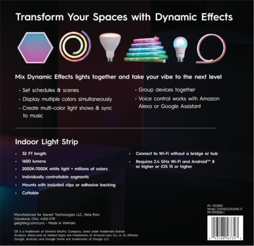 Cync GE Dynamic Effects RGB Smart LED Strip Lights, Music Sync, 32ft - Image 3