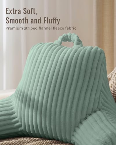 Blissful Diary Reading Pillow for Sitting in Bed, Flannel Back Pillow Bed Sitting Up for Adult & Children, Backrest Cushion for Sit Up in Couch or Floor, Dorm Essentials, Mint Green - Image 2
