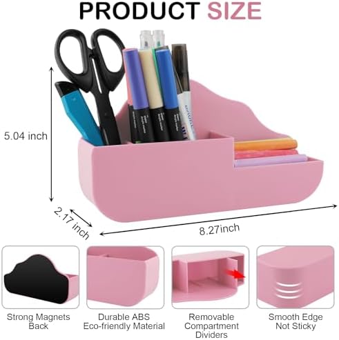 KITANIS Magnetic Pen Holder,3 Compartments Magnetic Dry Erase Marker Holder,Extra Strong Magnet Storage Marker Pen Pencil Organizer for Refrigerator,Whiteboard,Locker Accessories(Cloud Style) - Image 2