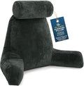 Husband Pillow XXL The Original for Adults - 30" Tall Backrest for Sitting Up in Bed - Firm Support Reading & Bed Rest Pillows for Adults, Neck Roll, Removable Cover - TV - Dark Green by HusbandPillow
