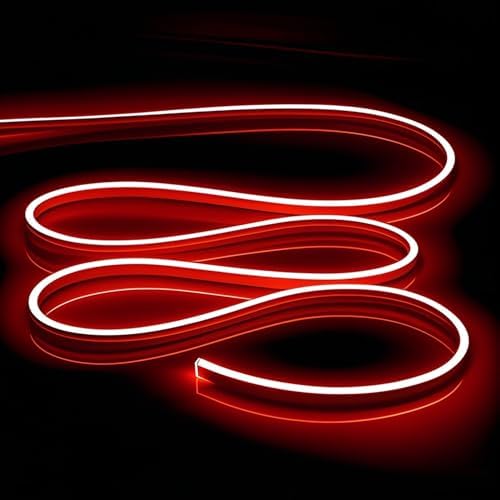 Red LED Neon Strip Lights 16.4FT Flexible 12V Waterproof Rope Light by OWOFYDRForprofessional