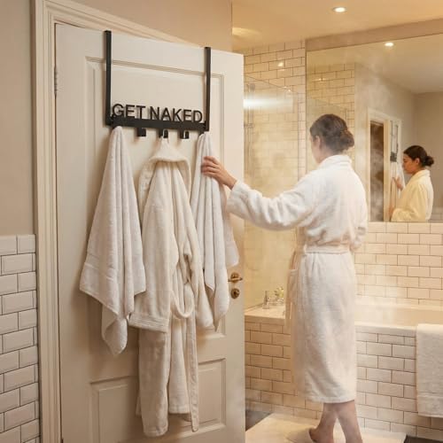 Reallnaive Get Naked Over The Door Hooks Funny Bathroom Decor - Image 5