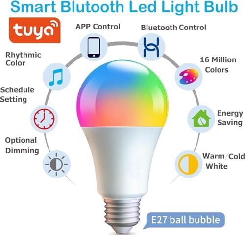 Smart Light Bulbs,WiFi & Bluetooth LED Light Bulb that Compatible with Alexa & Google Home, Color Changing Light Bulb, 9W A19 E26 2.4Ghz WiFi Light Bulbs 60 watt Equivalent, - Image 2