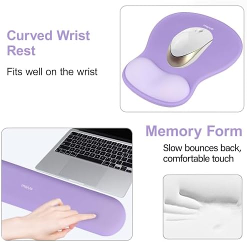 MOSISO Wrist Rest Support for Mouse Pad&Keyboard Set, Purple - Image 4