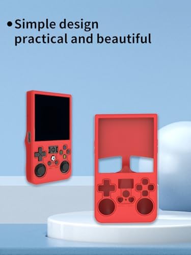 Case for R36MAX Retro Handheld Game Console, Sillence Material,Shock-Absorbing and Anti Drop Protection Soft Shell,RED. - Image 7