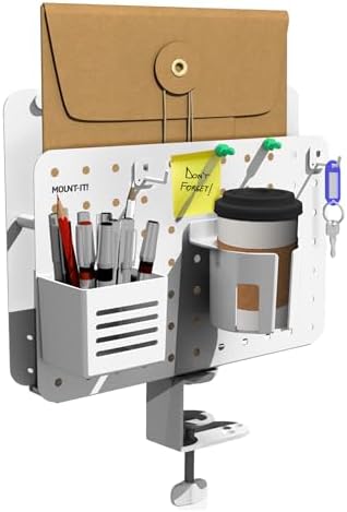 Mount-It! Desk Pegboard Organizer, 360 Rotation, White - Image 2