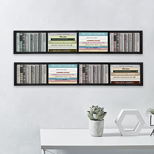 2Pcs Black Floating Shelves for Wall, Wall Mount 34 Inch Video Games CD DVD Organizer Media Storage Rack, Cube Storage Organizer Wall Shelf - Image 6