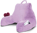 Nestl Reading Pillow for Bed, Back Pillow for Sitting Up in Bed, Lavender | 14” Backrest Pillow for Teens & Kids, Adjustable Support, Shredded Memory Foam Fill, OEKO-TEX, Use for Couch, Sofa, and Floor by Nestl