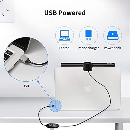 Laptop Monitor Light Bar Reading LED Laptop Keyboard 3 Color Temperature Modes USB Light LED Computer Monitor Light with USB Powered for Work and Office Eye Health Care Portable for Travel - Image 5