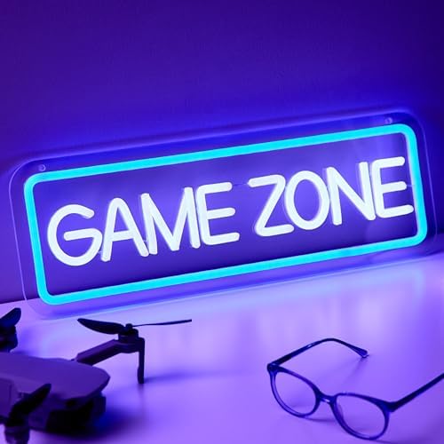 Neon Lights Gamer Room Decor, LED Gaming Lights, Boys Bedroom Decor by NELUX