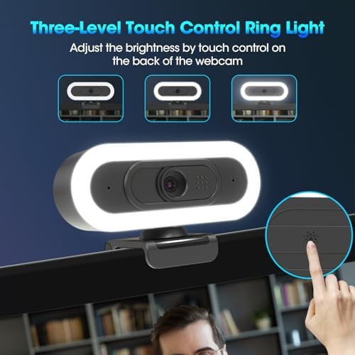 ToLuLu 2K Streaming Webcam Web Cam, LED RGB Webcam with Microphone & Light - Image 4