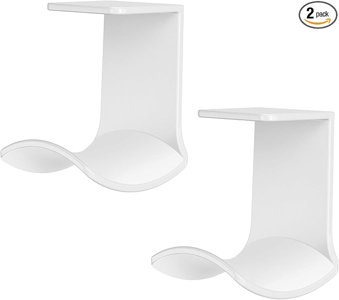 2-Pack Under Desk Headphone Hanger Adhesive Headset Holder Mount | Stand fixted with screws for airpods max sennheiser sony bose beats akg by SIROLISA