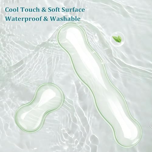 Clear Gel Mouse Wrist Rest, Wrist Support Wrist Pad for Typing Pain Relief, Ergonomic Cool Wrist Rest for Mouse, Hand Mouse Wrist Rest for Office, Gaming, Computer, Laptop - Transparent Green - Image 5