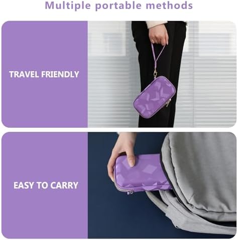 Supmay Carrying Case Compatible with WELLST·G/ for GuaiyeyeAP Handheld Game for Kids -Preloaded 220 Retro Video Games, Portable Gaming Player Storage Holder Travel Bag with Mesh Pocket, Purple(Cube) - Image 6