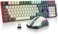 RedThunder K10 Pro Wireless Gaming Keyboard and Mouse Combo, RGB Backlit Rechargeable 3800mAh Battery, Mechanical Feel Anti-ghosting Keyboard + 7D 3200DPI Mice for PC Gamer(White Gray) by RedThunder