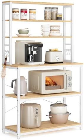 VASAGLE Coffee Bar, 31.5 Inchs 6-Tier Baker's Rack with 6 Hooks by Unknown