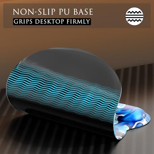 MROCO Ergonomic Mouse Pad with Gel Wrist Rest, 9.4 x 8.1 in, Blue Waves - Image 6