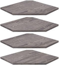Homode Corner Shelf Wall Mount, Set of 4 Corner Floating Shelves with Cord Hole, Wall Shelf Organizer, Wood Hanging Storage Shelving for Bathroom Bedroom Kitchen, Rustic Grey by Homode