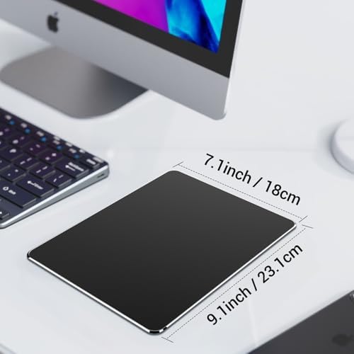 HONKID Hard Metal Mouse Pad for Desk Travel Mouse Pad for Magic Mouse Black - Image 6
