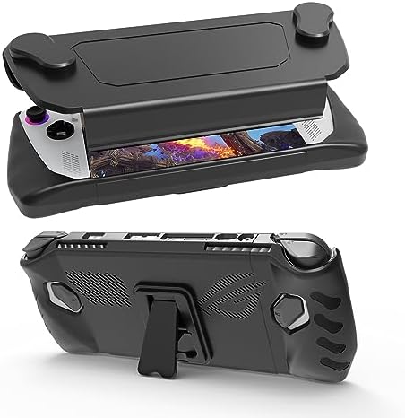 Full Protective Case With Stand Base For ROG ALLY Consoles, Shockproof Gaming Protective Case Protector Cover Game Console Skin Shockproof Protector Cover Accessories (Black) by Unknown