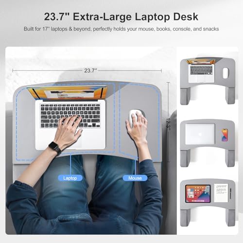 OPTIXCELL Wooden Lap Desk Pillow for Laptop with Arm Rests for Bed & Couch - Image 4
