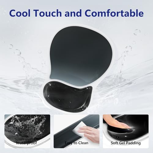 AKIT Ergonomic Gel Mouse Pad & Keyboard Wrist Rest Set, Non-Slip, Black | Gel Wrist Support for Typing Comfort Non-slip Base Fits Standard Keyboards and Mice Reduces Fatigue During Long Work Sessions - Image 5