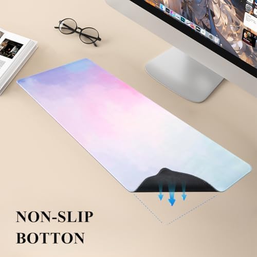 Gaming Desk Mat with Keyboard Wrist Rest Set, 4 in 1 Mouse Pad Set | Pink Large Mouse Pad & Cloud Keyboard Wrist Rest& Mouse Wrist Rest&Coaster, Comfort and Support for Typing and Gaming - Image 6