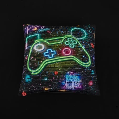 NINENINE Gaming Bedding Sets, 6PCS Full Size Comforter Size for Boys,Gaming Bedding Sets for Boys Bed in A Bag Gaming Comforter Sets(1Comforter,1Flat Sheet,1Fitted Sheet,1Cushion Cover,2Pillowcases)… - Image 6