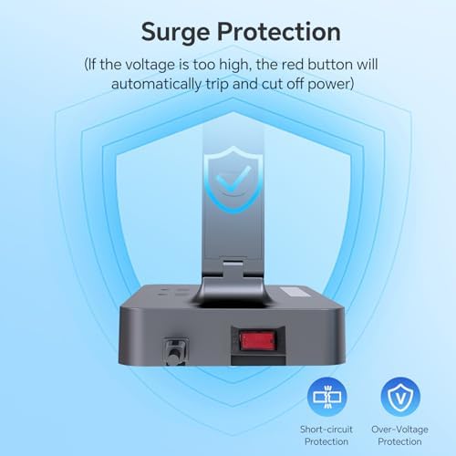 LED Desk Lamp with Power Strip: Table Lamp with Charging Station - 2 Outlets 1 USB-A Ports 1 Type-C Ports, Surge Protection, 5 Color Modes 5 Brightness for Home Office, College Dorm Room Essentials - Image 5