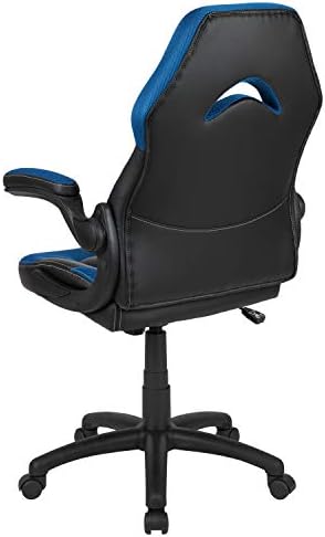 Flash Furniture X10 Gaming Chair Racing Office Ergonomic Computer PC Adjustable Swivel Chair with Flip-up Arms, Blue/Black LeatherSoft | Ergonomic, Flip-up Arms, Height Adjustable, Racing Style - Image 5