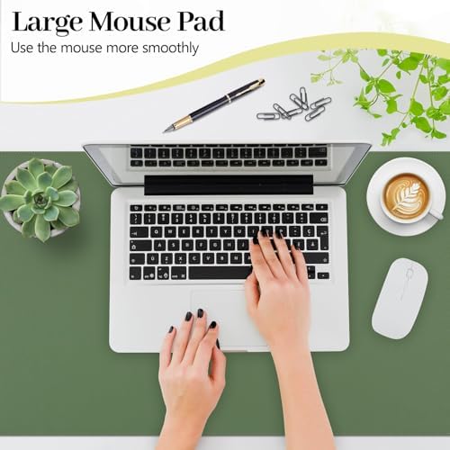 Green Leather Desk Pad Large Mouse Pad, 35.4"x17" - Image 2