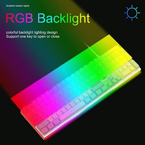 MageGee GT838 Gaming Keyboard and Mouse Combo, 104 Keys RGB Backlit Quiet Wired Keyboards for Laptop PC MAC, with Number Pad, Metal Panel, Anti-Ghosting, White Blue - Image 2