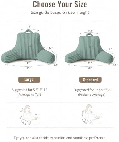 Blissful Diary Reading Pillow for Sitting in Bed, Flannel Back Pillow Bed Sitting Up for Adult & Children, Backrest Cushion for Sit Up in Couch or Floor, Dorm Essentials, Mint Green - Image 7