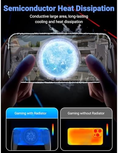 ciciglow Phone Game Grip, Semiconductor, Adjustable Mobile Controller Handle Holder with Colorful Light Effect, Fan Cooling, for, iOS - Image 3