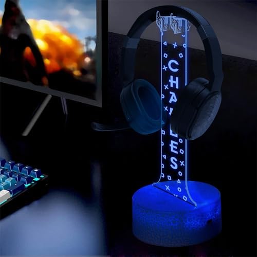 Custom LED Headphone Holder with RGB Lights, Personalized Gamer Headset Stand, Gaming Desk Organizer, Valentine Gift for Boyfriend, Teen Gamer Gift, Custom Gifts for Him - Image 5