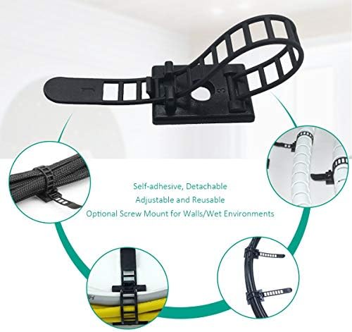 1000 Pieces Cable Management Desk Cord Organizer Cable Ties Wire Fasteners Clips - Image 3