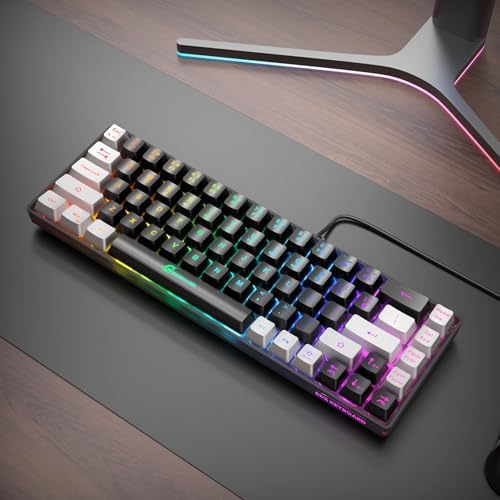 GEODMAER 65% Gaming Keyboard, LED Backlit Mini Wired Gaming Keyboard, Ultra-Compact Anti-Ghosting No-Conflict 68 Keys Gaming Wired Keyboard for PC Laptop Gamer - Image 7