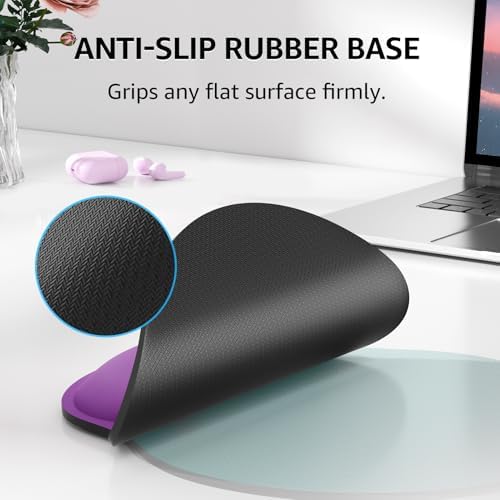 KTRIO Keyboard Wrist Rest & Mouse Pad with Wrist Rest, Violet Purple | Memory Foam Wrist Support, Ergonomic Design, Non-Slip Base, Office and Home Use - Image 4