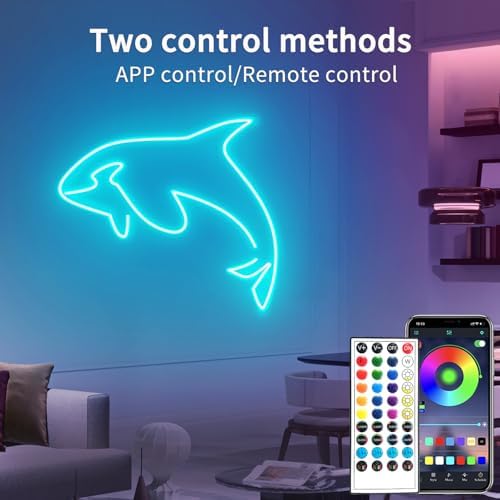 segrass 50ft Neon Rope Light, 24V RGB LED Strip Lights, Multi-Color, Music Sync, Dimmable, Remote/APP Control, Flexible DIY Design for Bedroom Indoor Outdoor - Image 3