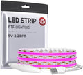 BTF-LIGHTING 5V USB COB LED Strip Lights 3.28FT Purple Color for TV by BTF-LIGHTING