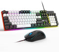 MageGee GT838 Gaming Keyboard and Mouse Combo, 104 Keys RGB Backlit Quiet Wired Keyboards for Laptop PC MAC, with Number Pad, Metal Panel, Anti-Ghosting, White Black by MageGee