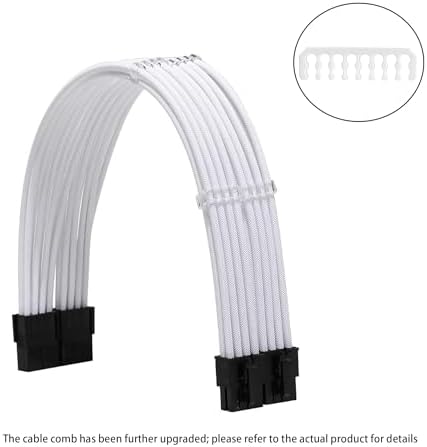 Formulamod Sleeve Extension Power Supply Cable Kit 18AWG ATX 24P+ EPS 8-P+PCI-E8-P with Combs for PSU to Motherboard/GPU (White) - Image 2