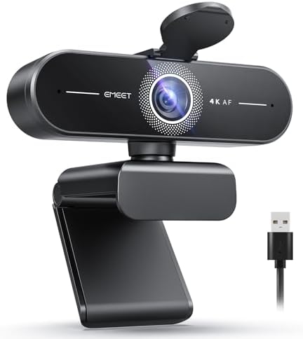 EMEET C60E 4K Webcam for Streaming & Gaming，PDAF Autofocus by EMEET