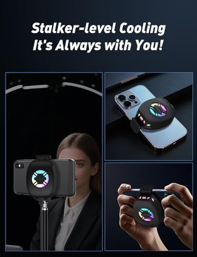 Phone Cooler for Gaming, Mobile Cell Phone Cooling Fan Radiator for iPhone Android Smartphone Live Streaming - Image 7