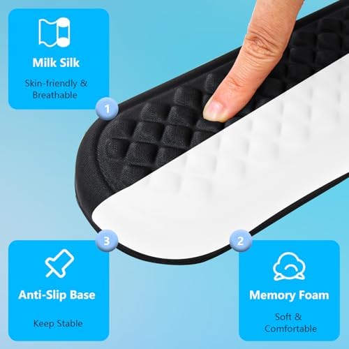 ELZO Wrist Rest for Keyboard, Soft Memory Foam Wrist Support, Ergonomic, Non-Slip for Computer Keyboard, Made Easy Typing & Relieve Wrist Pain, Black - Image 3