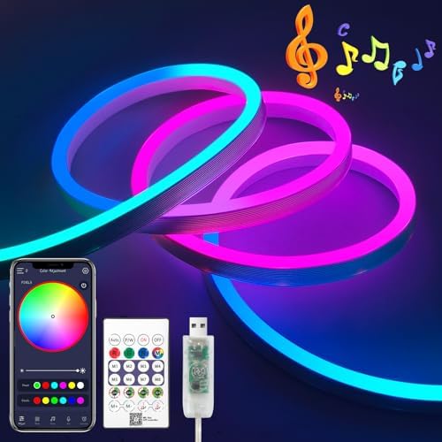 iNextStation 16.4FT Smart IC LED Strip Lights 5V USB RGB Neon Rope Lights by inextstation