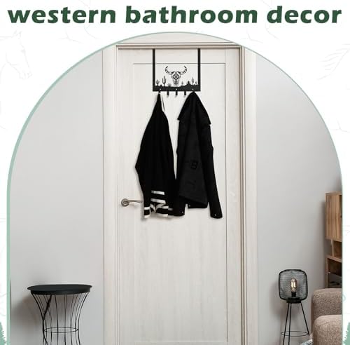 Reallnaive Western Bull Over The Door Hooks Bathroom Decor - Image 5