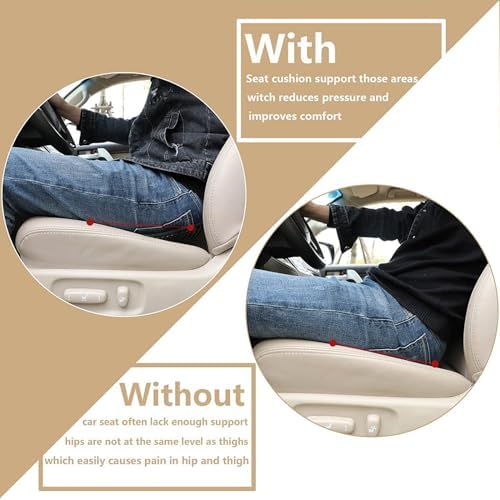 Livtribe Car Seat Cushion, Comfortable Wedge Seat Cushions for Long Driving | Memory Foam Seat Pad for Sciatica & Back Pain Relief, Road Trip Essentials for Driver, Breathable Mesh Cover, Non-Slip Bottom - Image 3